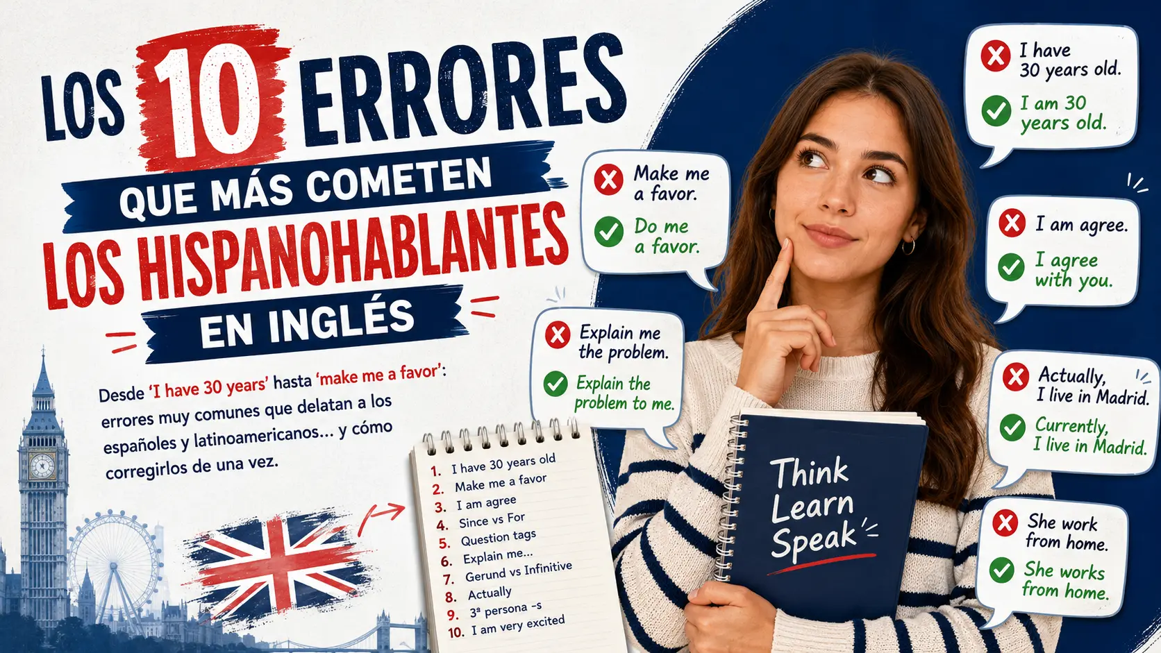 Los 10 errores que más cometen los hispanohablantes en inglés
