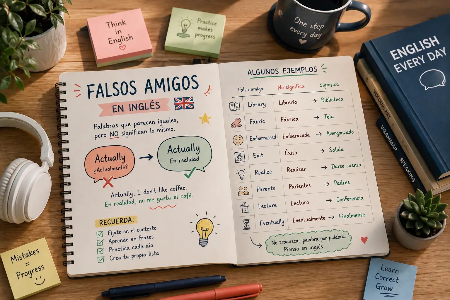 Falsos amigos en inglés: palabras que engañan